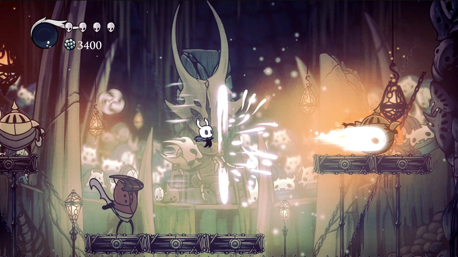 A publisher-submitted gameplay scene from Hollow Knight.