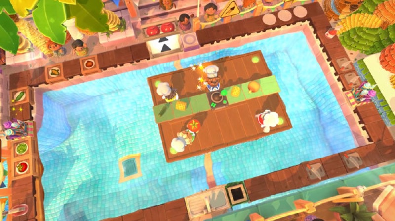 A gameplay scene from Overcooked! 2.