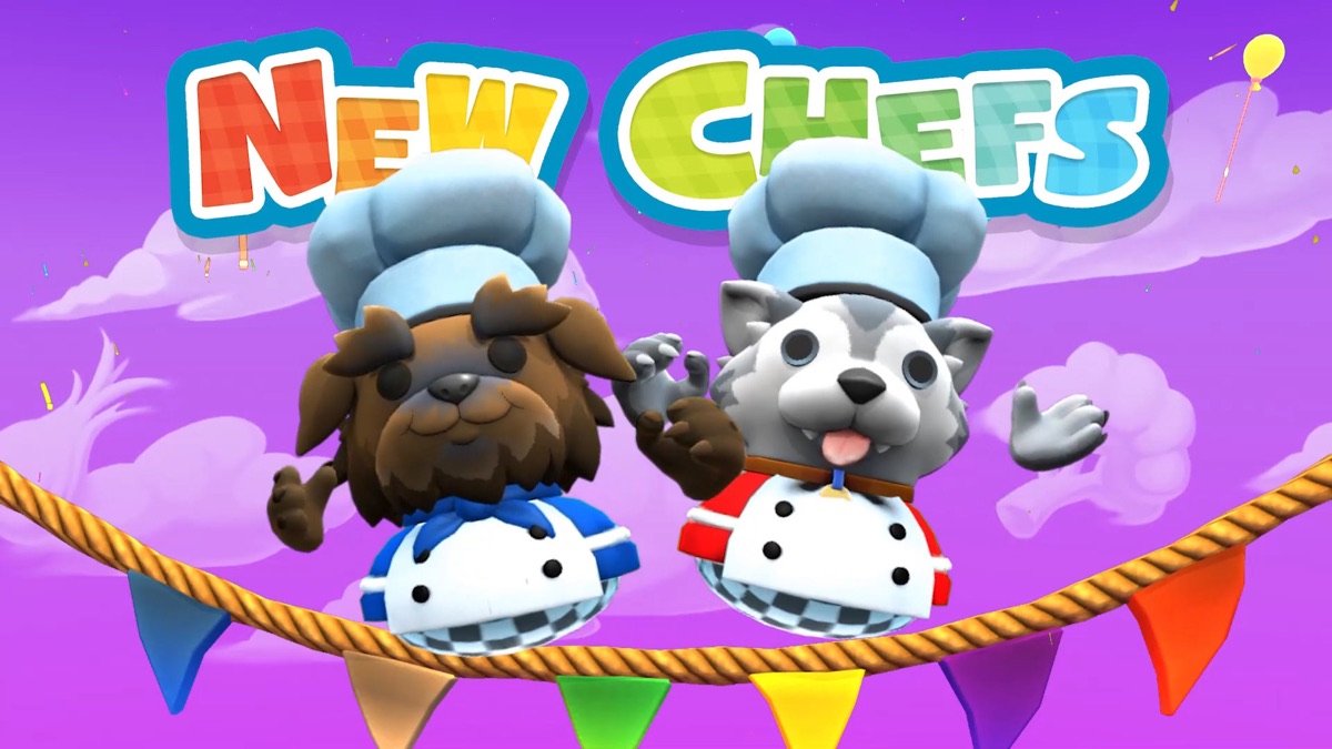 Two new chefs appear in a colorful kitchen scene.