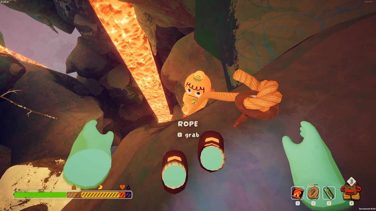 A climber helps another character scale a steep rock face.