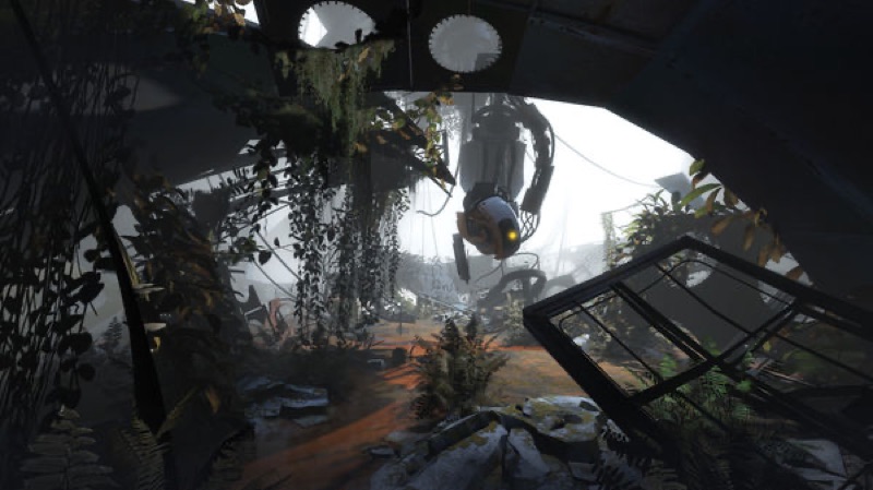 A gameplay scene from Portal 2.