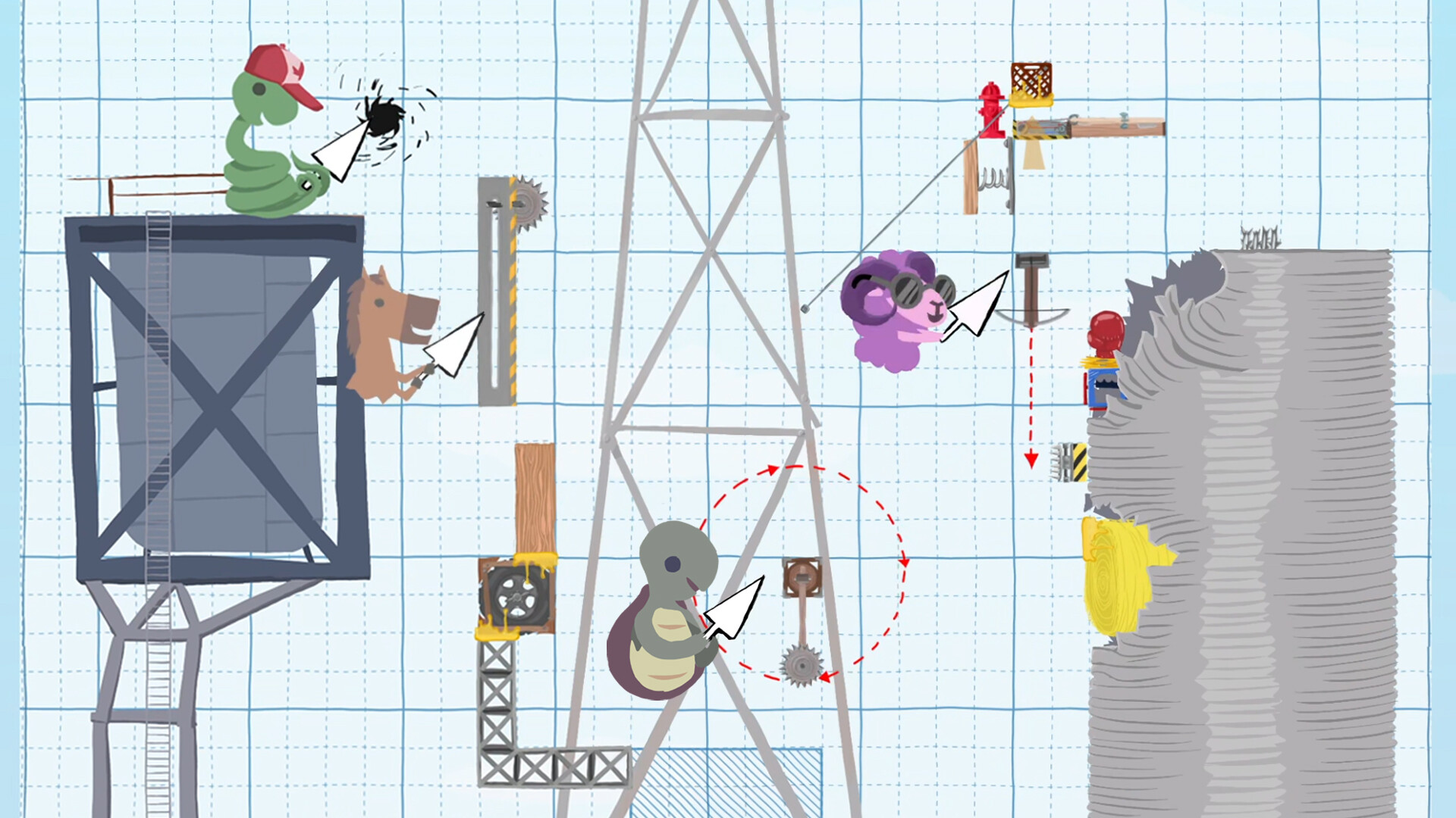 Publisher-submitted Ultimate Chicken Horse gameplay screenshot 1.