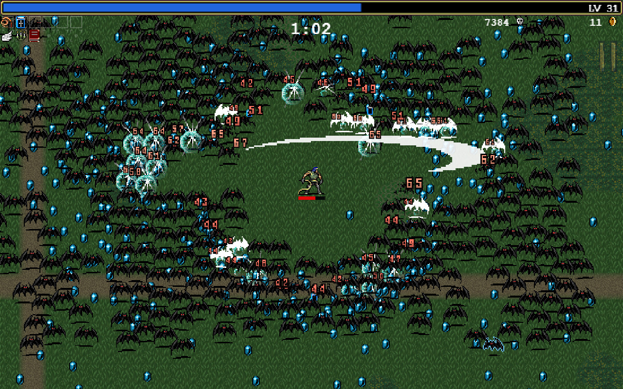 A publisher-submitted gameplay scene from Vampire Survivors.